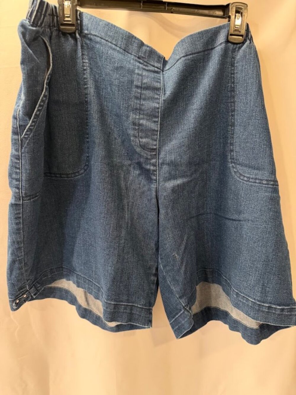 ALLISON DALEY Denim Shorts (Cotton/Polyester/Spandex) with Pockets - 24W